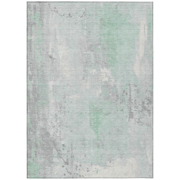 Chantille Machine Washable Indoor/Outdoor Abstract ACN1840 Mint 9 ft. x 12 ft. Accent Rug