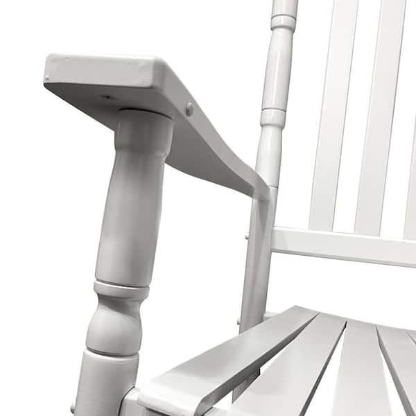Style Selections White Wood Frame Rocking Chair With Slat Seat