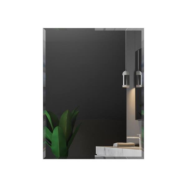 HBEZON 20 in. W x 26 in. H Rectangular Silver Beveled Edge Aluminum Recessed/Surface Mount Medicine Cabinet with Mirrors