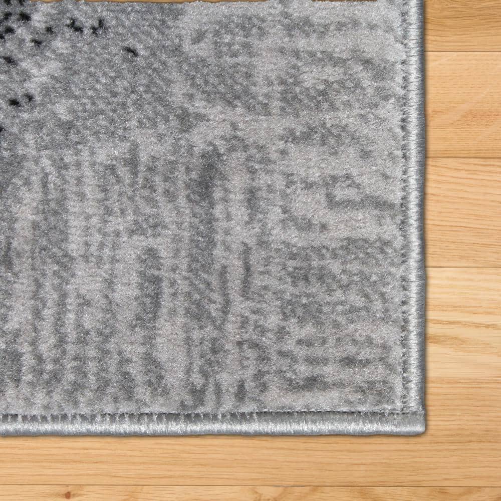 Modern Tranquility Gray-Blue Geometric Tufted Area Rug, 5'3"x7'2"