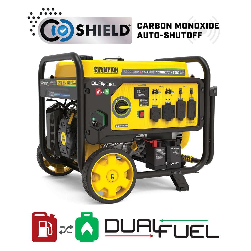 papahati2000　e⑥ 8000W Electric Start Tri Fuel Generator with CO Shield