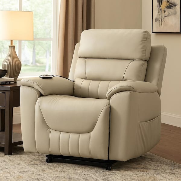 Arshie Gray Faux Leather Power Lift Recliner Chair