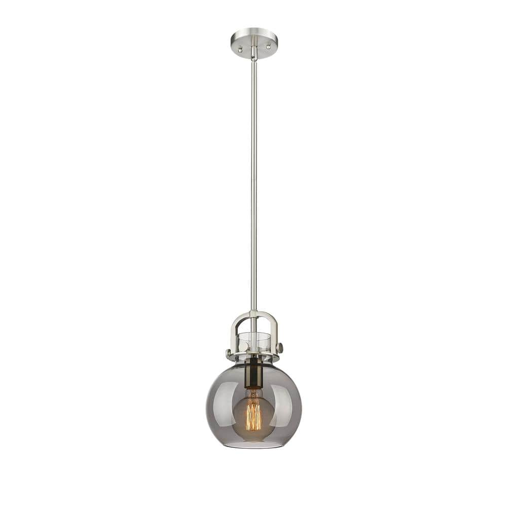 Innovations Newton Sphere 100-Watt 1 Light Satin Nickel Shaded Pendant ...