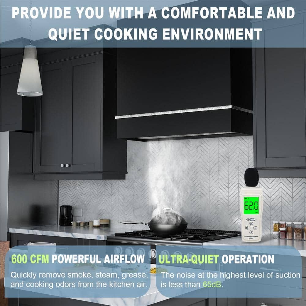 Akicon 30" Stainless Steel Wall Mount Range Hood with Charcoal Filter