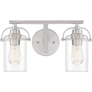 Emerson 2-Light Brushed Nickel Vanity Light