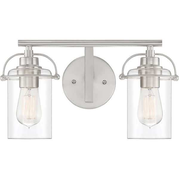 Quoizel Emerson 2-Light Brushed Nickel Vanity Light