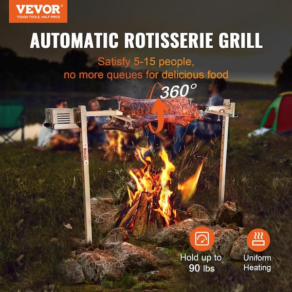 Electric BBQ Rotisserie Grill Roast Rod Spit Universal Kit Motor