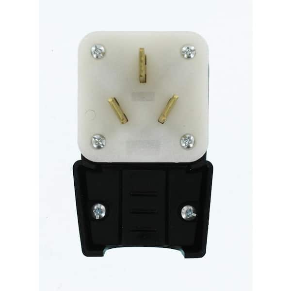 50-Amp 125/250-Volt Industrial Grade Straight Blade Range Plug, Black 9450-P