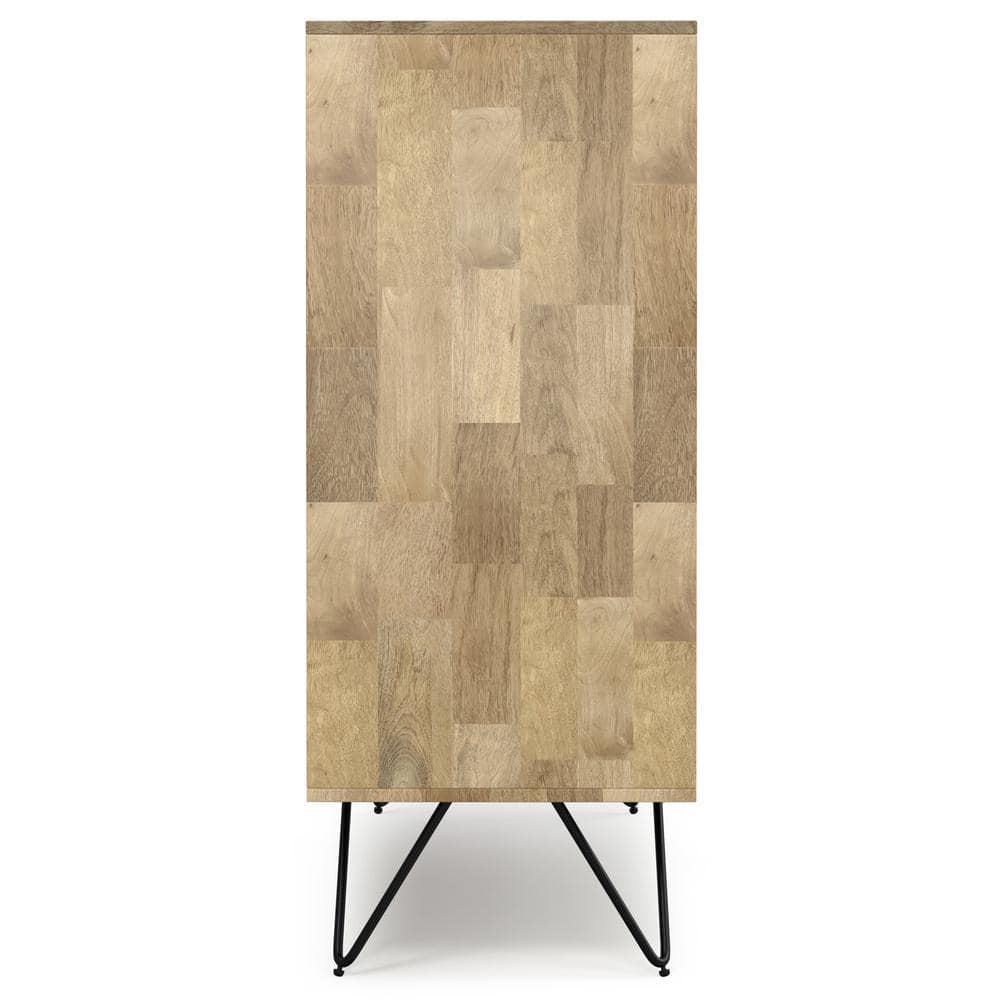 Hunter Natural Mango Wood and Black Metal Freestanding Storage Cabinet