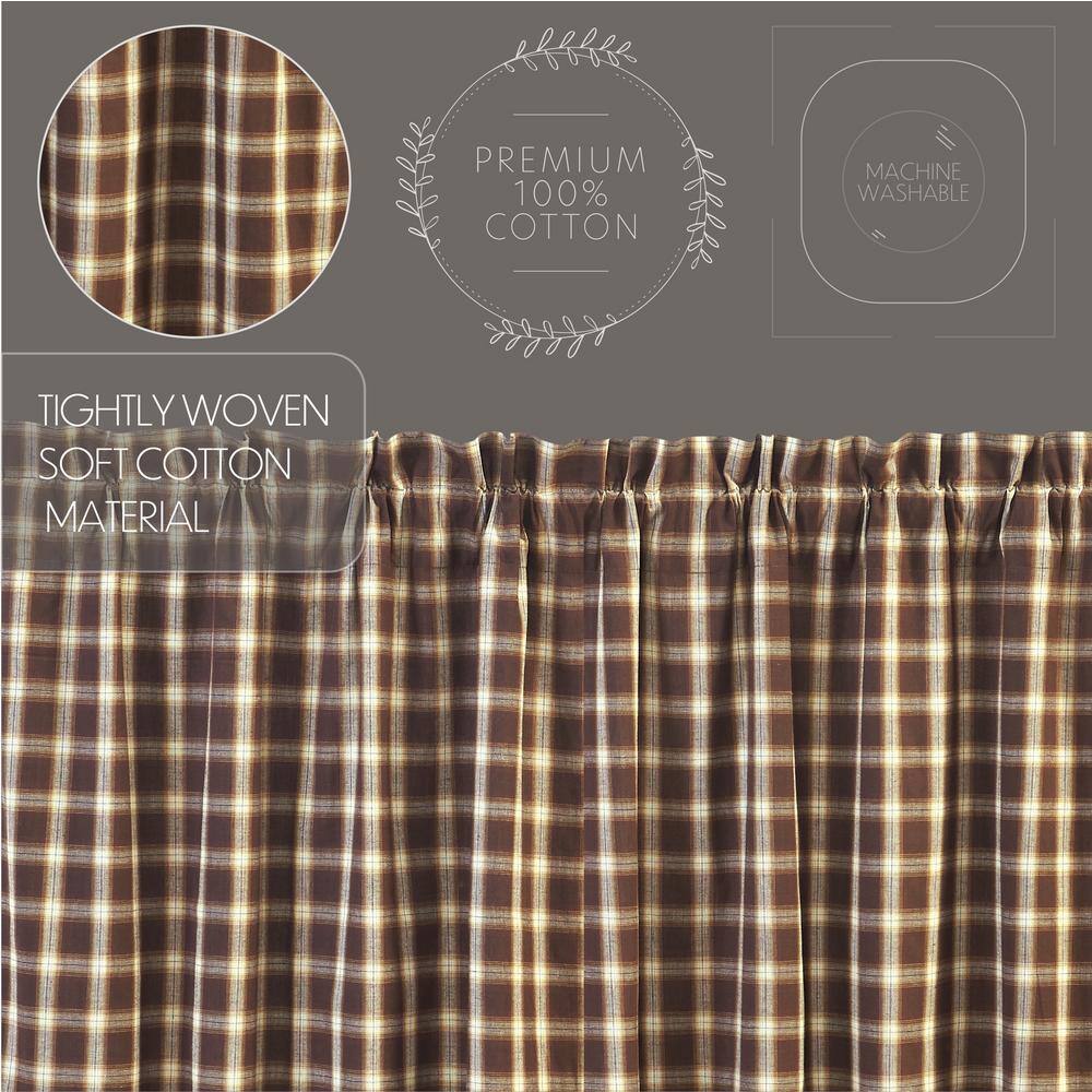 Rory 16x60 Brown Plaid Cotton Valance