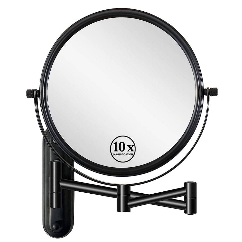 Cesicia 8 in. W x 8 in. H Round Double Sided Magnifying Wall Mounted Bathroom Makeup Mirror in