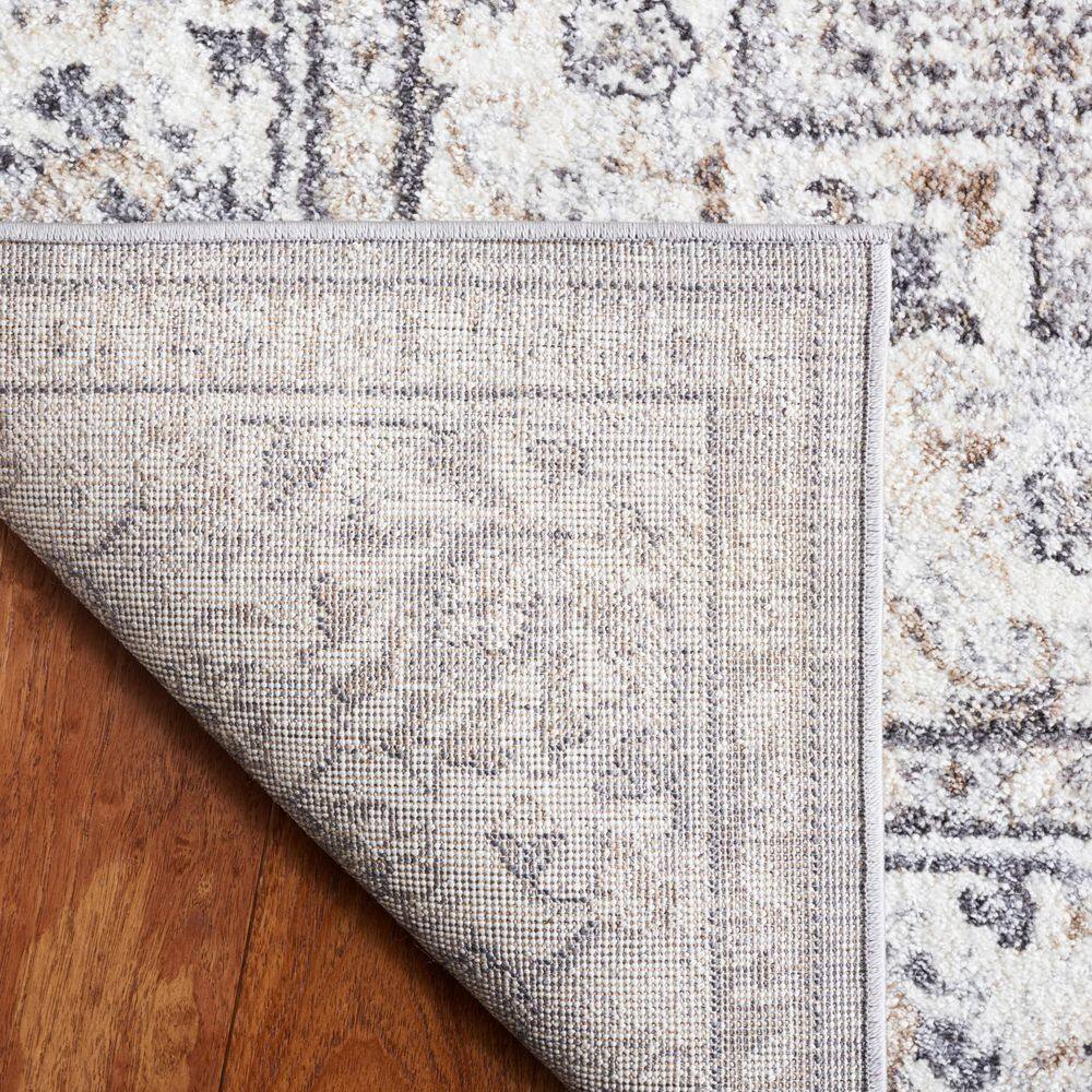 Opal Grey and Ivory Synthetic 4' x 6' Area Rug