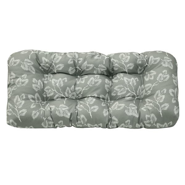 OUTDOOR DECOR BY COMMONWEALTH Sunny Citrus Outdoor Cushion Wicker Settee in Grey 19 x 44 - Includes 1-Wicker Settee Cushion