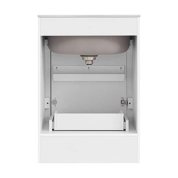 Tuscany® 24W x 21-1/4D White Cabinet & Stainless Steel Laundry