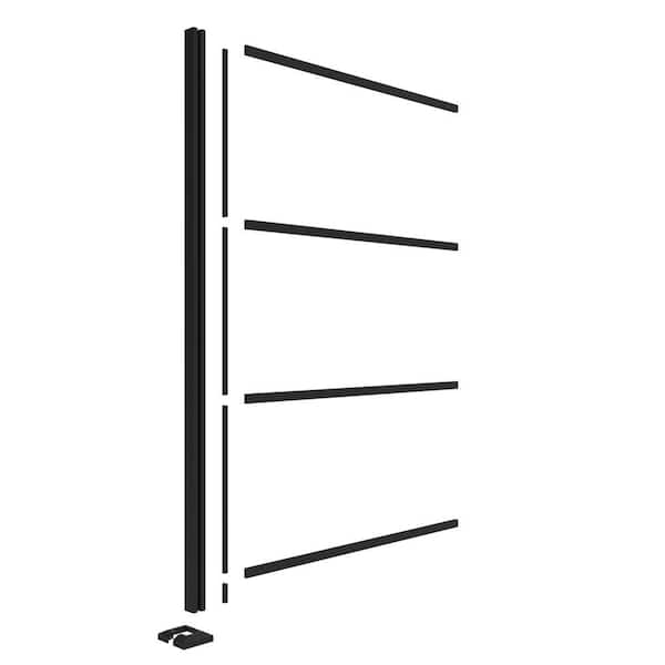 Barrette Outdoor Living 2 ft. x 4 ft. Matte Black Aluminum Decorative Screen Panel Corner Post Extension Kit