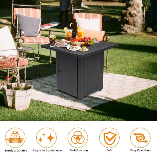 Quick Ignition Black Table Top Iron, Are Gas Fire Pit Tables Safe