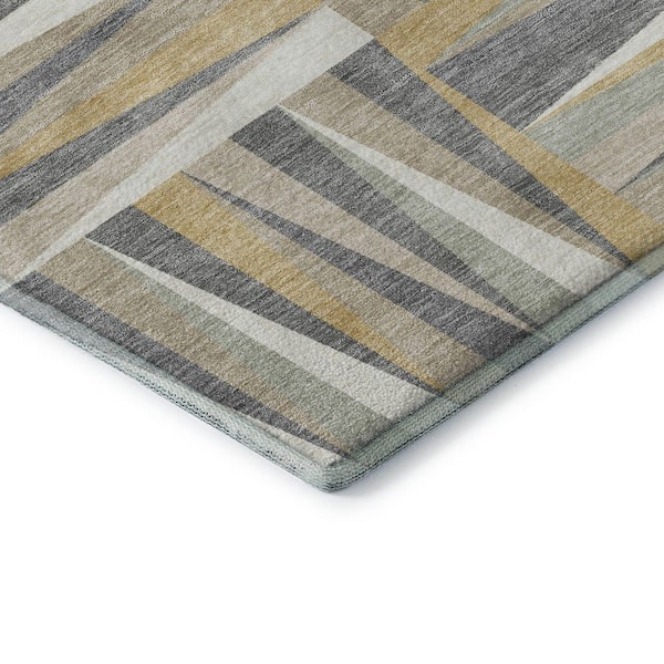 Mayfield Premium Machine Washable Abstract AMF1012 Beige 10 ft. x 14 ft. Area Rug