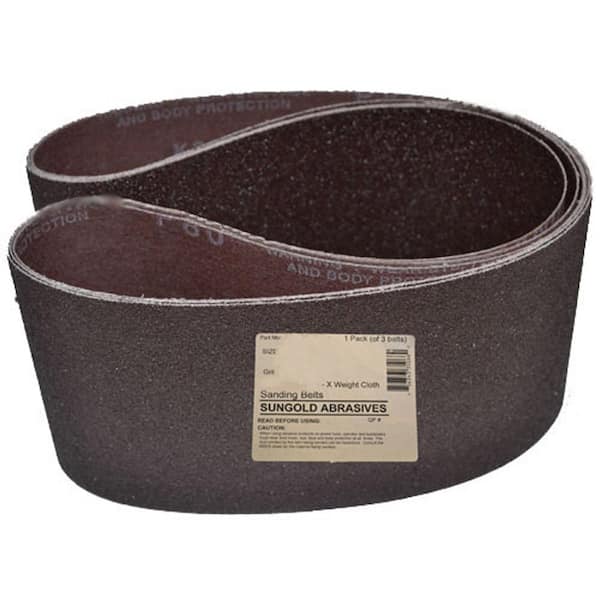Sungold Abrasives 6 in. x 48 in. 100 Grit Aluminum Oxide X-Weight Cloth Sanding Belt (3-Pack)