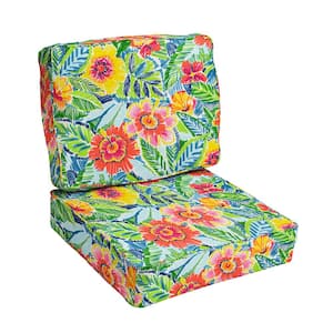 27 in. x 29 in. Deep Seating Indoor/Outdoor Corded Lounge Chair Cushion Set in Pensacola Multi