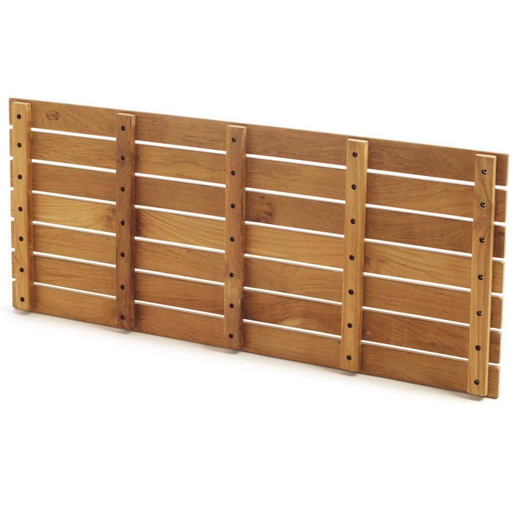 Natural Teak Wood Slatted Shower Mat, 34" x 16"