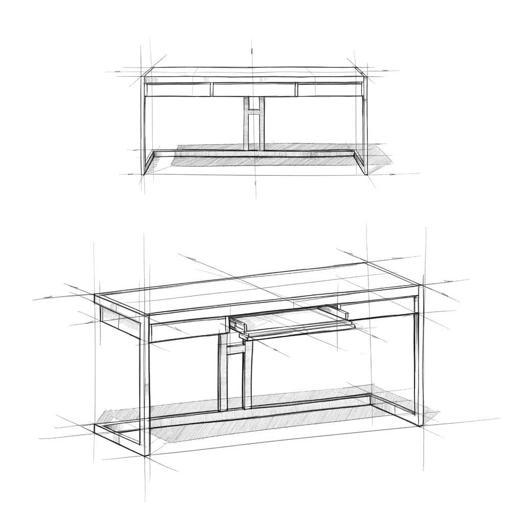 Rustic Natural Aged Brown 72" Acacia Wood Desk with Drawers
