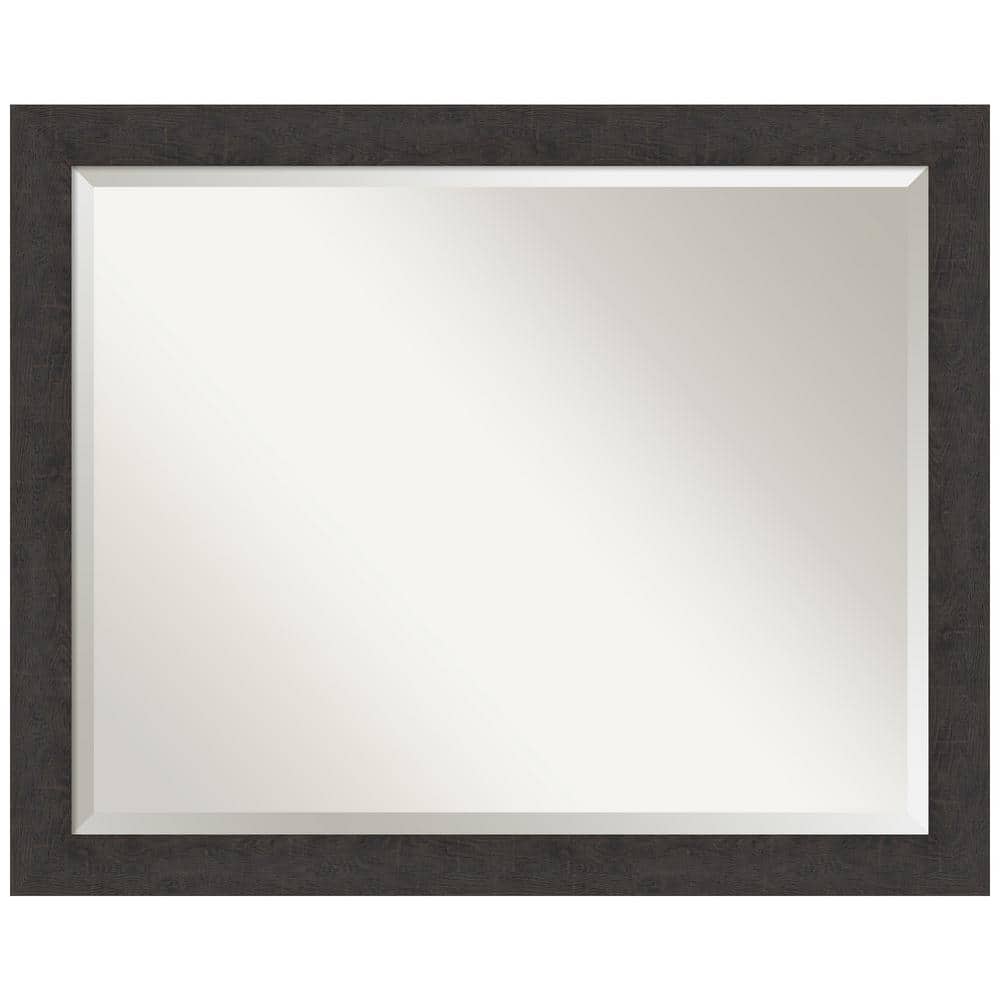 Espresso Wood Framed Rectangular Bathroom Vanity Mirror