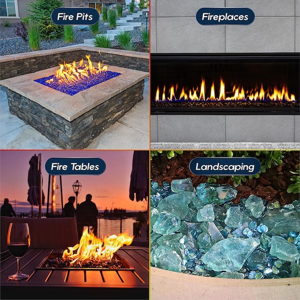 BLOWOUT SALE FIREGLASS 9 COLORS TO CHOOSE 10 LBS Glass for Fireplace Fire Pit 