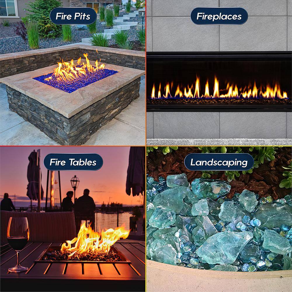 Copper Reflective Fire Glass for Fire Pits and Fireplaces