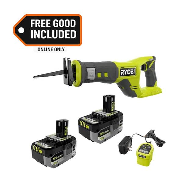 ONE+ 18V Lithium-Ion HIGH PERFORMANCE Kit w/ 4 Ah Battery, 6 Ah Battery, Charger, & FREE ONE+ Cordless Reciprocating Saw