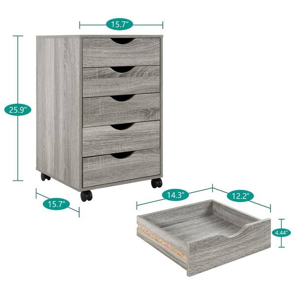 Flat File Stackable 5 Drawer Cabinet Only ( Oak )