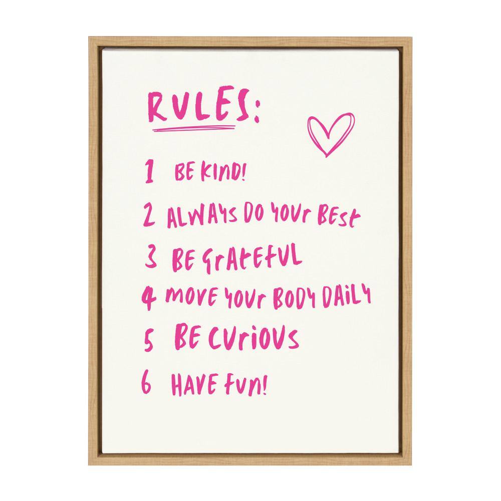 Natural Wood Framed Motivational Quote Canvas Print