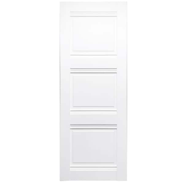 Valusso design doors 28 in. X 80 in. Sarasota White Prefinished Solid Core Wood Interior Door Slab No Bore