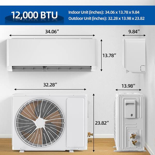 Edendirect DIY 1-Zone 1,2000 BTU 17SEER Ductless Mini Split Air