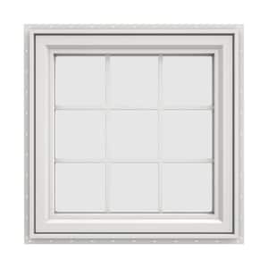 29.5 in. x 29.5 in. V-4500 Series White Vinyl Left-Handed Casement Window with Colonial Grids/Grilles