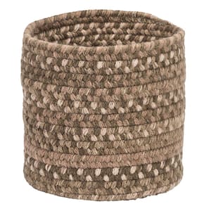 Acre Small Space Wool Basket Dark Toffee 10 in. x 10 in. x 8 in.
