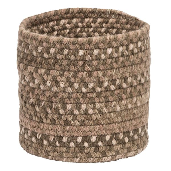 Colonial Mills Acre Small Space Wool Basket Dark Toffee 10 in. x 10 in. x 8 in.