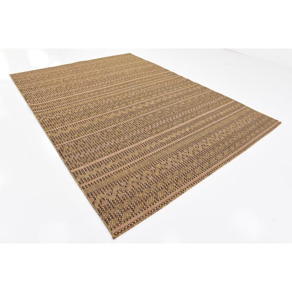 Outdoor Southwestern Light Brown 7' 0 x 10' 0 Area Rug