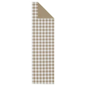 Buffalo Check 13 in. W x 36 in. L Taupe Checkered Polyester/Cotton Table Runner