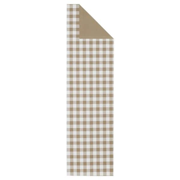 ACHIM Buffalo Check 13 in. W x 72 in. L Taupe Checkered Polyester/Cotton Table Runner