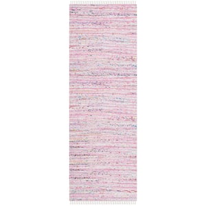 Rag Rug Light Pink/Multi 2 ft. x 8 ft. Striped Runner Rug
