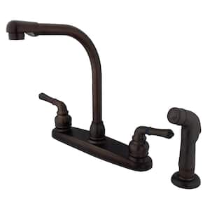 Magellan 2-Handle Deck Mount Centerset Kitchen Faucets with Side Sprayer in Oil Rubbed Bronze