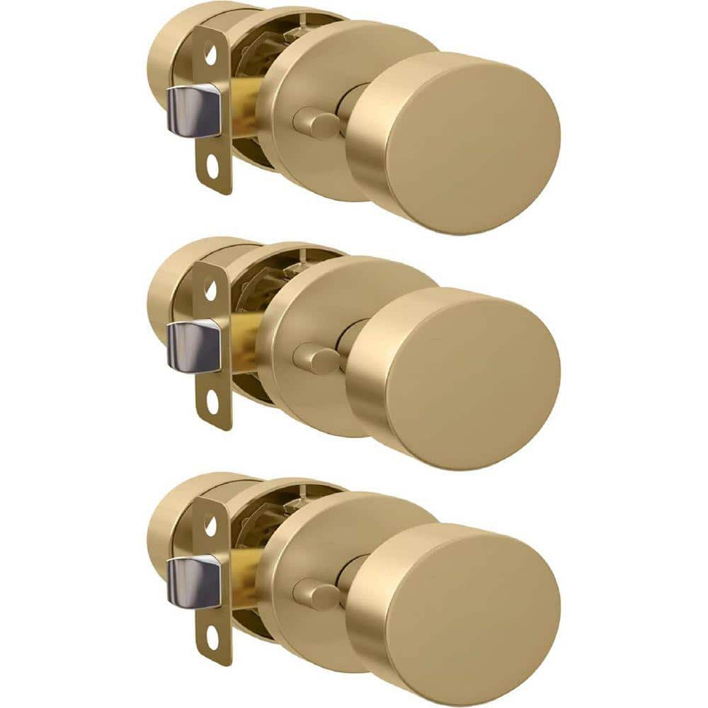 MEGA HANDLES Buena Metal Privacy Satin Brass-Hall/Closet Bed/Bath