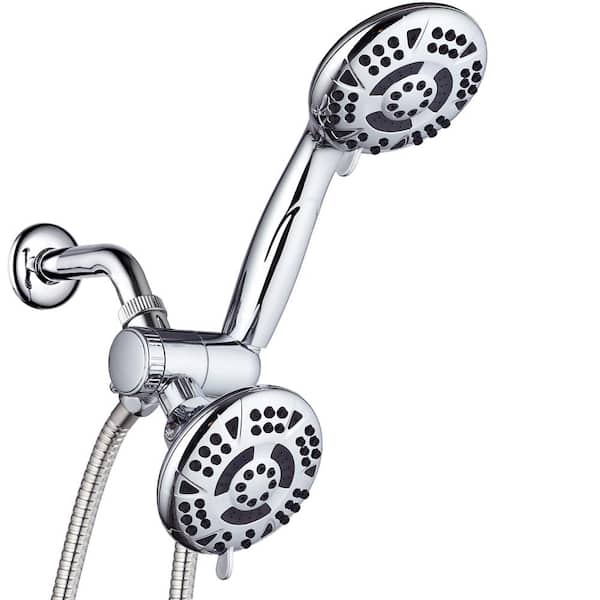 Hotel Spa 30-spray 4.2 in. Dual Shower Head and Handheld Shower Head in Chrome