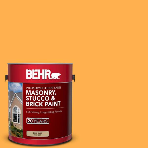 BEHR 1 gal. #P250-6 Splendor Gold Satin Interior/Exterior Masonry, Stucco and Brick Paint