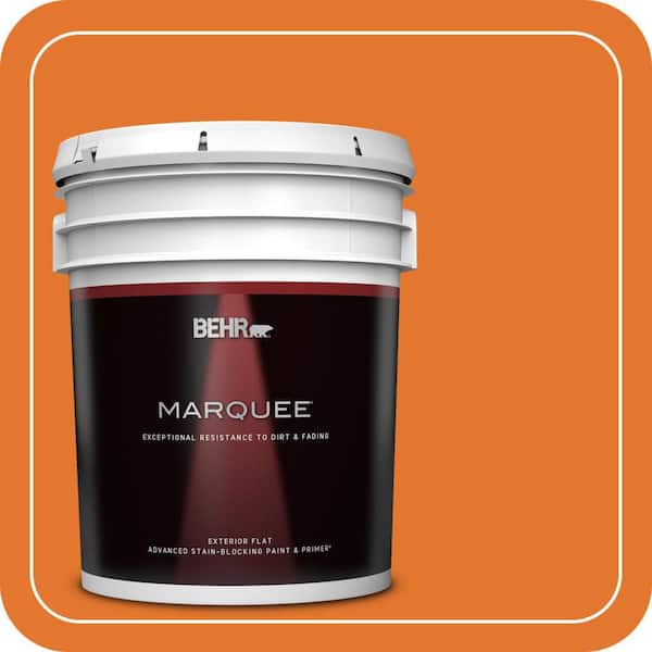 BEHR MARQUEE 5 gal. #250B-7 Crushed Orange Flat Exterior Paint & Primer