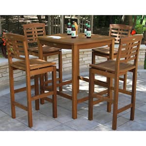 Square Eucalyptus Bar Height Outdoor Dining Table
