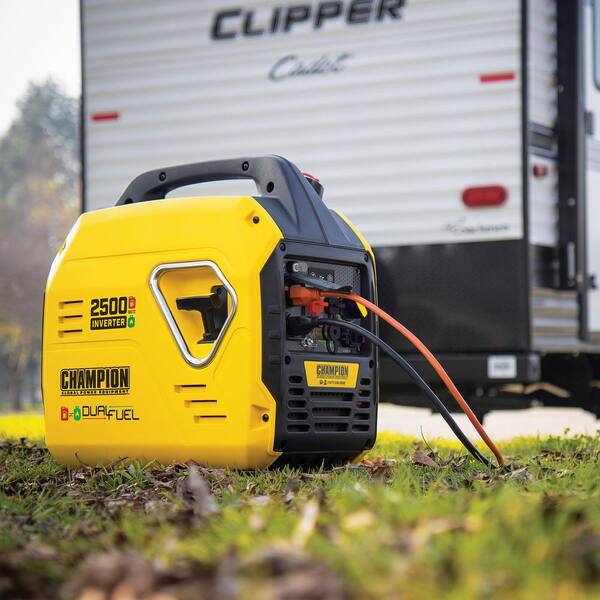 Champion Power Equipment 2500 Watt Ultralight Portable Gas And Propane Dual Fuel Recoil Start Inverter Generator 100899 The Home Depot
