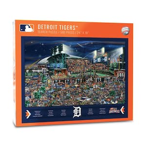 Download Detroit Tigers Logo With Splash Of Paint Wallpaper