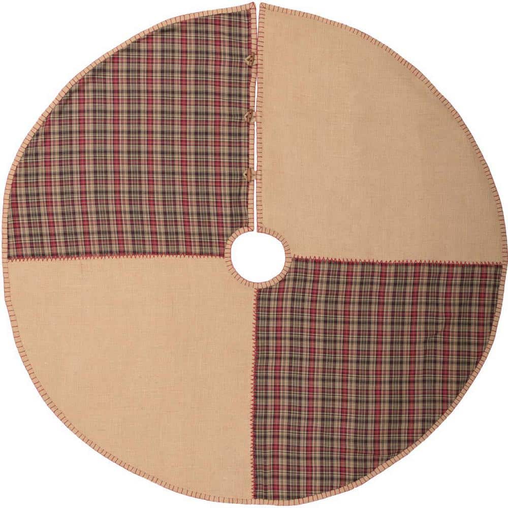 VHC Brands 48 in. Clement Natural Tan Rustic Christmas Decor Tree Skirt ...