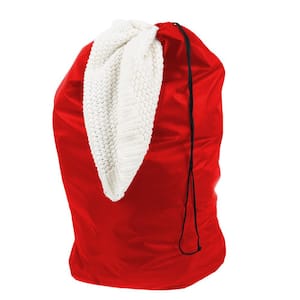 Large Heavy-Duty Red Nylon Drawstring Laundry Bag